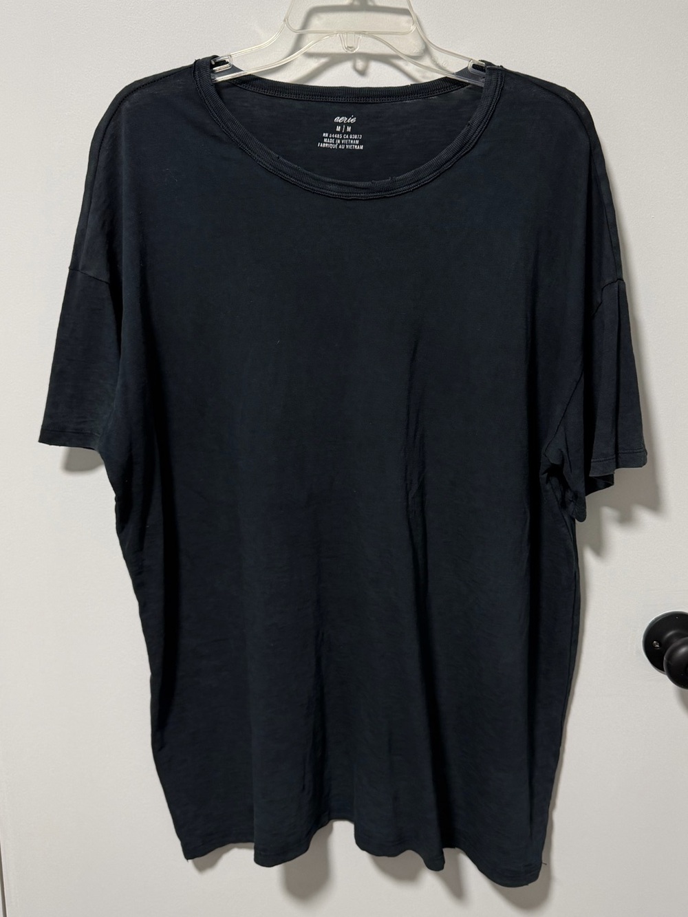 aerie Black Short Sleeve Crewneck Tee
